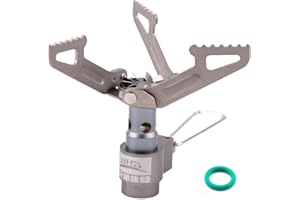 Ultralight Backpacking Stove - Portable Pocket Titanium Camping Gas Burner - Only 26g With 1 Extra Backup O-Ring