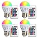 LED Color Changing Light Bulb - Dimmable 16 Modes Mood Hue RGB Colored Light Bulb with Remote Control for Bedrooms Party Home Decorations Stage - E26/E27 (4 Pack)