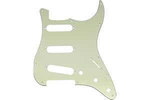 Musiclily SSS 11 Hole Strat Pickguard ST Guitar Pick Guard Scratch Plate for Fender American/Mexican Standard Stratocaster Modern Style Electric Guitar,3ply Mint Green