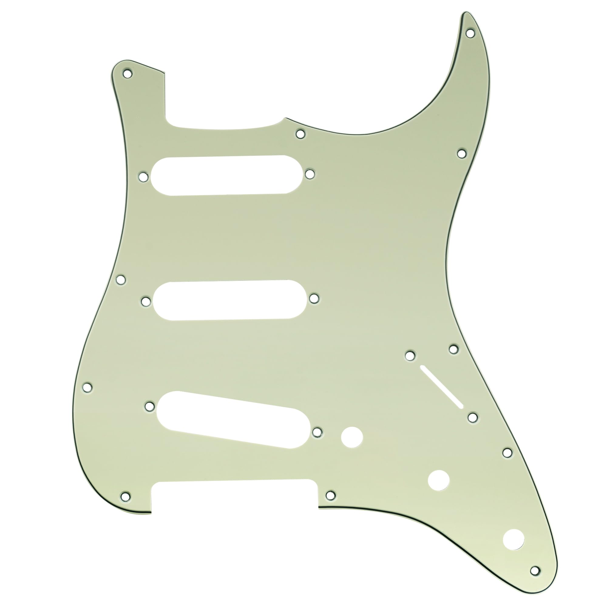 Musiclily 11 Hole SSS Strat Pickguard Scratch Plate for Fender USA/Mexican Standard Stratocaster Modern Style Electric Guitar, 3Ply Mint Green โ image 1