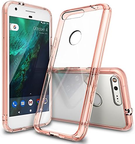 Ringke Fusion Compatible with Google Pixel Case Crystal Clear PC Back TPU Bumper Drop Protection, Shock Absorption Technology Raised Bezels Protective Cover for Google Pixel 2016 - Rose Gold