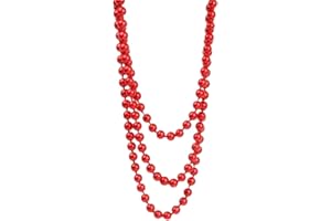 Long Red Glass Beaded Necklace Women Sweater Necklace