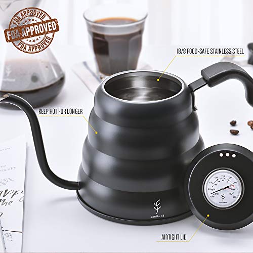 Soulhand Pour Over Coffee Kettle 40 fl oz 1.2L with Builtin