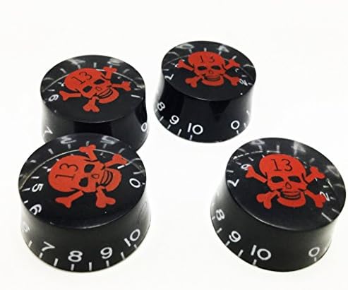 4pcs Speed Control Knobs Red Skull Logo for LP Electric Guitar