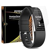 Fitbit Charge 2 Screen Protector (6-Pack), Peyou [Full Coverage] Clear HD [Anti-Bubble] Soft Shatter-proof PET Screen Protector Film with Oleophobic Coating for Fitbit Charge 2 Smart Watch