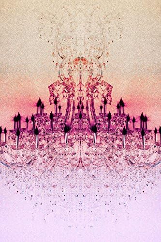 Fluorescent Palace Chrystal Light Rose Artwork, 16" x 24", Metallic