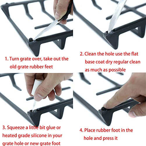 Charbrofire W10919249 Grate HP Rubber Feet for Samsung Grate Whirlpool