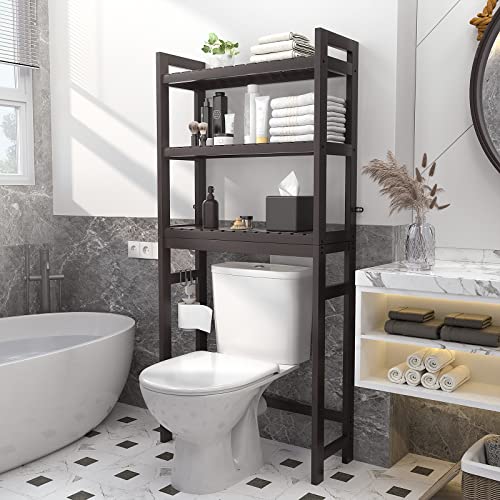 Homykic Over The Toilet Storage, Bamboo 3Tier OverTheToilet Space Saver Organizer Rack