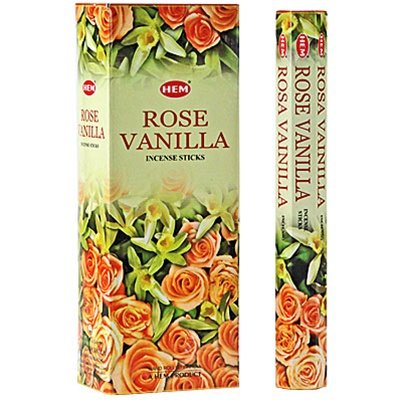 Rose Vanilla - Box of Six 20 Stick Tubes - HEM Incense