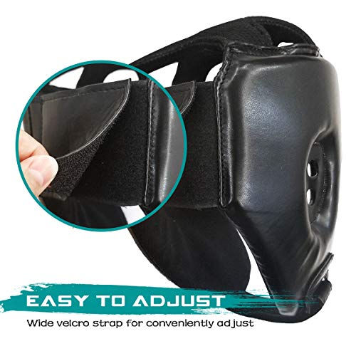 Luniquz Boxing Protective Headgear for Kids, L Black - Thumbnail 3