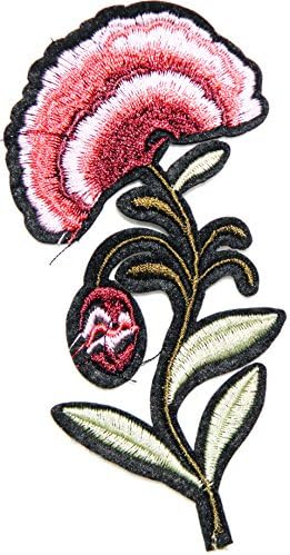 4.5" Pair Wild Rose Flower Vintage Sign Patch Sew Iron on Embroidered Applique Sexy Lady Women T-shirt Jean Jacket Pants Decoration DIY Costume Accessories (right)