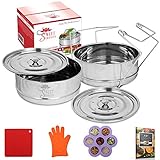 Sweet Serenity Instant Pot Accessories | Deluxe Stackable Pressure Cooker Steamer Insert Pans | Fits 6 & 8 Qt Instant Pot Cookers | For Meat, Vegetables, Cheesecake, Seafood & More | Silicone Kit