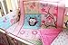 Pink Owl Bird 7pcs crib set Baby Bedding Set Crib Bedding Set Girl Boy Nursery Crib Bumper bedding