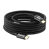 USB C to USB C Cable Fiveboy, 6.6ft, Nylon Braided, Support UHD Display (4K@60hz), USB Power Delivery (60W) and Data Sync (10Gbps) for MacBooks, Chromebooks, Nintendo Switch, Galaxy S8/S8+ and More