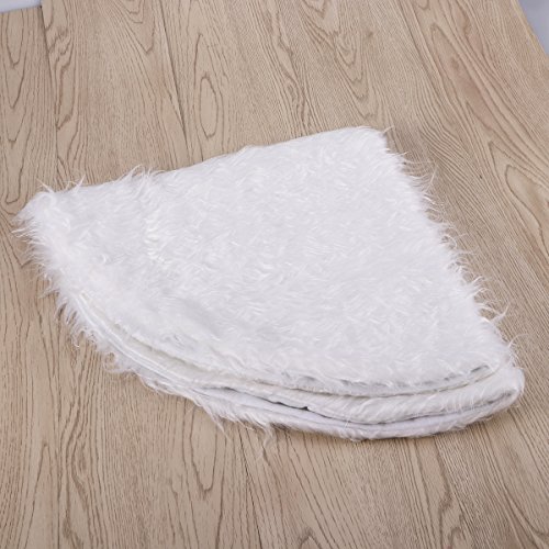 JANOU Christmas Tree Skirt White Plush Xmas Tree Decoration for Merry Christmas New Year Party Suppliers