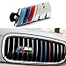 BMW M Front Grille Emblem, 3D Chrome Badge Metal Power Car Fashion Logo for BMW M M3 M5 X1 X3 X5 X6 E30 E34 E36 E39 E46 E60 E90 E92 (Silver)