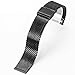 Pinhen 14mm Quick Release Watchband Mesh Stainless Steel Metal Watch Band Strap Bracelet for ASUS Zenwatch 3 / Pebble Time Round and Other Watches with 14mm Wide (Black)