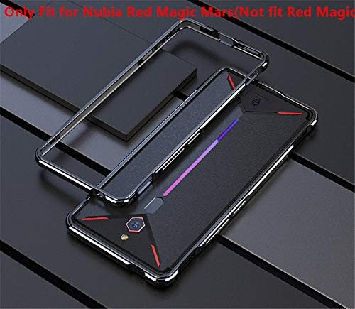 Nubia Red Magic Mars Metal Bumper,DAYJOY Dual Color Arc Style Aurora Series Ultra Slim Premium Aluminum Metal Protective Bumper Frame Case with for ZTE Nubia Red Magic Mars(Black Silver)