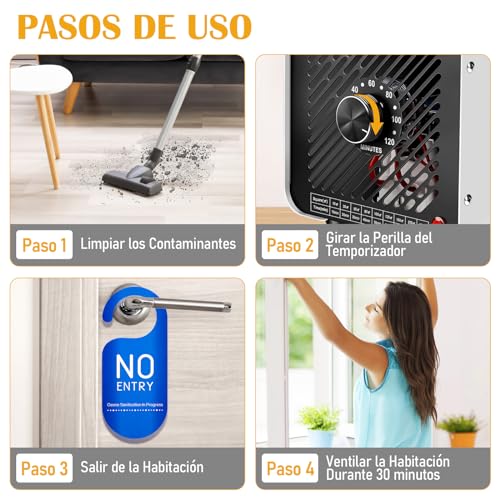Household Ozone Generator 30000mg/h, Professional Ozone Machine for 300㎡ | Ozone Generator Air Purifier with Timer, Portable O3 Ozone Device for Garages, Home, Car White