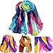 Datework Women Summer Boho Satin Wrap Scarf, Cooling Silk Lightweight Chiffon Neck Scarves (Blue)