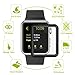 Amoner Screen Protector for Apple Watch, 38mm iWatch Tempered Glass Screen Protector, Full Coverage Scratch Proof Screen Film for 38mm iWatch Series 1/2/3, Black