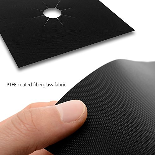Stove Burner Covers, EQARD Gas Range Protectors-Stove Protector 0.2MM Double Thickness, Reusable, Non-Stick, Fast Clean Liners for Kitchen/ Cooking Size 10.6” x 10.6” FDA Approved & BPA FREE(4 Packs) - Thumbnail 3