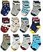 RATIVE RB-71112 Non Skid Anti Slip Crew Socks With Grips For Baby Toddlers Boys primary