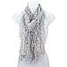 AN- Fashion Leafy Lace Scarf (Silver Gray)