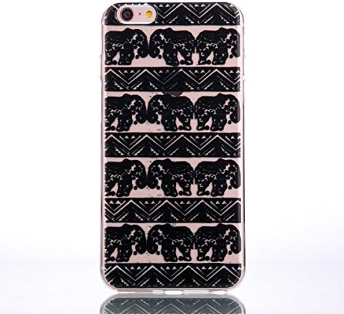 GreenDimension [India Cute Cartoon Elephant Pattern] Ultra Thin Shockproof Flexible Gel Rubber Clear Hard Plastic PC Back Case Protective Anti-scratch Bumper Cover for Apple iPhone 6 Plus/6S Plus 5.5"
