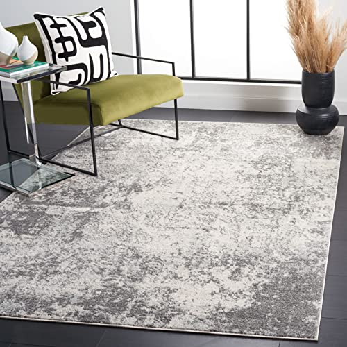 SAFAVIEH Area Rug 8x10 - Tulum Collection - Large - Ivory & Grey, Modern Abstra…