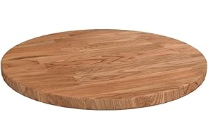 vidaXL Round Table Top, Dining Table Top, Replacement Table Top for Restaurant Cafe Hotel, Coffee Table Top, Light Brown Treated Solid Wood Oak