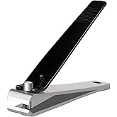 Straight Toenail Nail Clippers, Heavy Duty Stainless Steel Fingernail Clippers Nail Cutter for Trimming Thick Nails Men & Women (Black)