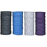 4 Count Double Dry Headwear for Man,Moisture Wicking Neck Gaiter, Bandana, Balaclava, Helmet Liner, Mask & More.