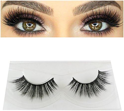 3D Mink Fur Eyelashes Reusable Long Adhesive Strip Hand-made False Dramatic Eye Makeup Lashes for Volume 1 Pair per Package (Chloe)
