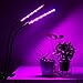 Led Grow Lights,Auto ON/Off Every Day Two-Way Timer 20W Shengsite Dual Head Growing Light for Indoor Plants,3/9/12H Memory Timing,5 Dimmable Levels,Adjustable Goose Neck Plant Lamp (18W)