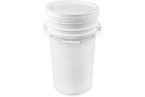 EPACKAGESUPPLY 7 Gallon Bucket with Lid, Food Grade Storage, Premium HPDE Plastic, BPA Free, Durable 90 Mil All Purpose Pail, Made in USA, Color: White, 1 Count