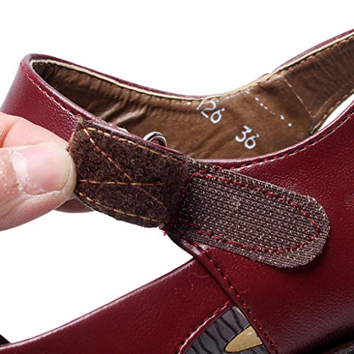 Dressin Women Leather Sandals Womens Fashion Bow Summer Shoes Low Wedges Heel Shoes Ultra Comfy Flats Sandal