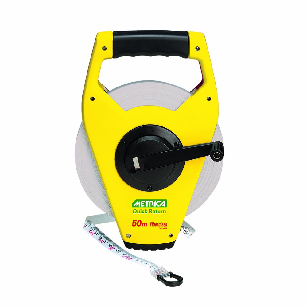 Metrica 40025 Fibre-Glass Tape Measure 50 m Quick Return