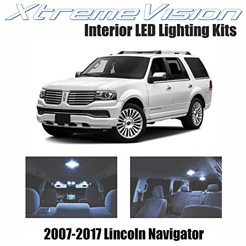 XtremeVision Lincoln Navigator 2007-2017 (12 Pieces) Cool White Premium Interior LED Kit Package + Installation Tool