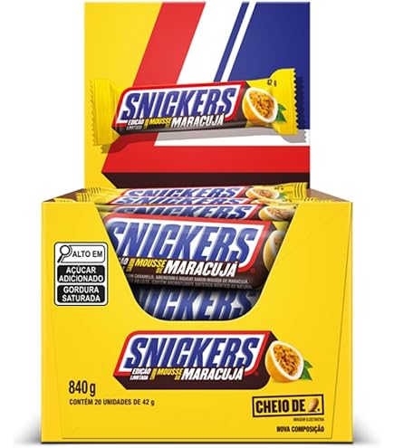 Chocolate Snickers Morango - Display com 20 unidades de 42g