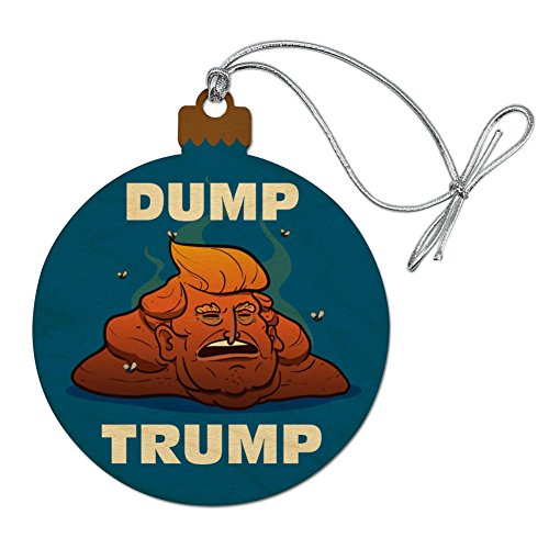 Graphics and More Dump Donald Trump with Poop Wood Christmas Tree Holiday Ornament
