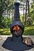 The Blue Rooster Dragonfly Cast Aluminum Wood Burning Chiminea in Charcoal