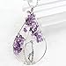 Zuo Bao Handmade Wire Wrapped Quartz Chips Tree Teardrop Pendant Necklace with Giraffe/Healing Jewelry Gift for Family (Amethyst Earring)