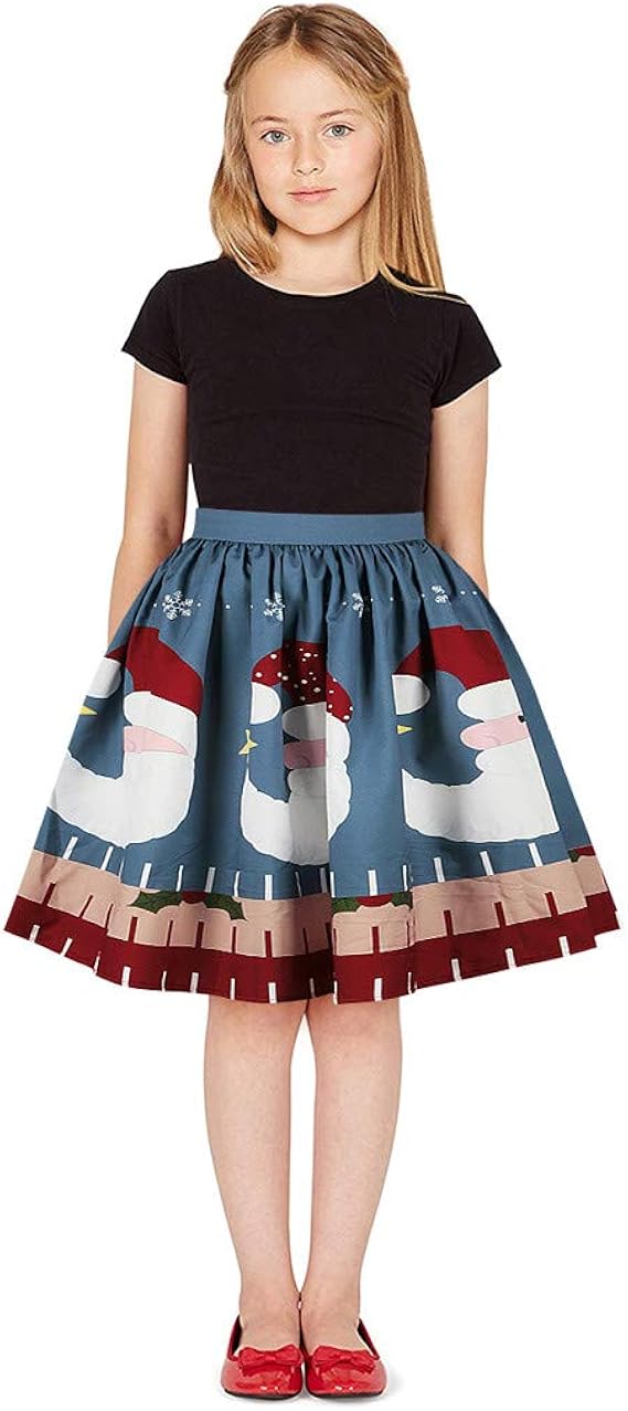Amazon クリスマス スカート ガールズ Girl Skirt Christmas キッズデジタルプリント秋冬可愛い レトロ 安いシンプル8 12歳 ダンス衣装 漫画 演出 S ｌ団体服クラス日常普段着お出かけファッション多色カジュアル衣装xmas女の子bobogojp ワンピース チュニック 通販