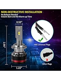 DZG D1 D2 D3 D4   Bombillas LED para faros delanteros (6000 K, luz blanca brillante), color blanco
