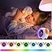 KUUOTE Kids Alarm Clock, Children Sleep Training Clock with 7 Changing Colors Teach Girls Boys Toddlers Time to Wake, Night Light Clock with 2400mAh Rechargeable Battery USB Charging, Orange