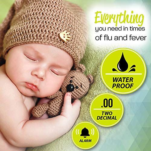 KeenHealth - Digital Thermometer - with Fever Alarm - Clinically Accurate Fever Thermometer - Approved for Adults and Kids - Oral and Rectal - Baby Thermometer - K-DT-429 Gray