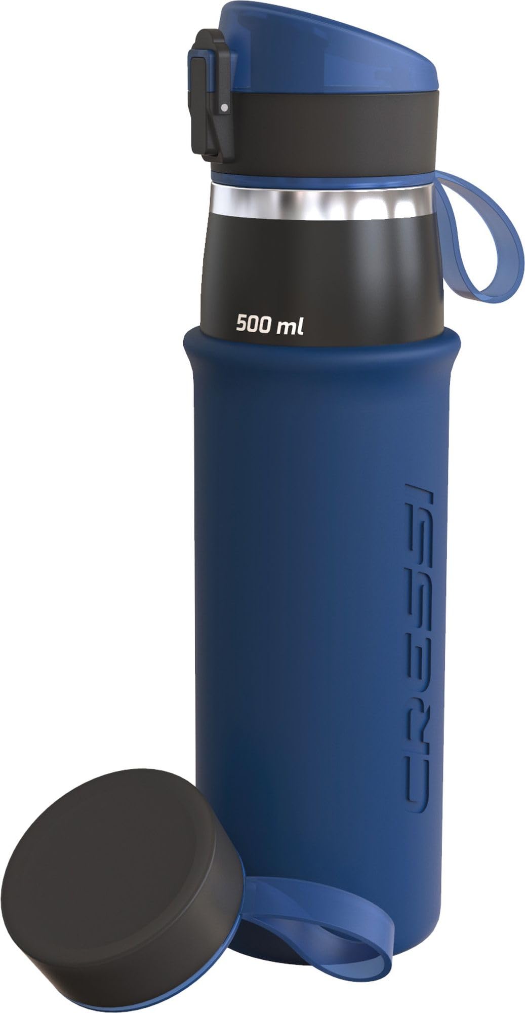 Cressi Water Bottle Tisk 500ml - Stainless Steel Thermal Bottle with Soft Silicone Protection
