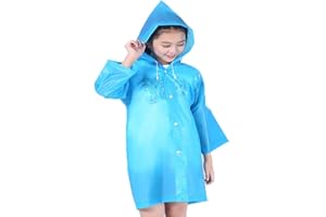 LUCKYIREN Thicker Reusable Raincoat Rain Poncho Jacket Slicker for Children Boy Girl Kids