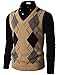 H2H Mens Casual Slim Fit Argyle V-Neck Golf Sweater Vest Of Various Colors